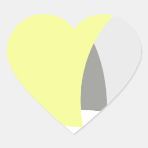 Abstract geel Geel Geel Wit Hart Sticker
