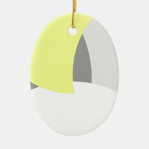 Abstract geel Geel Geel Wit Keramisch Ornament