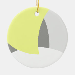 Abstract geel Geel Geel Wit Keramisch Ornament