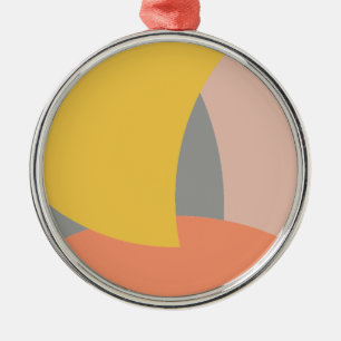 Abstract geel Geel Geel Wit Metalen Ornament