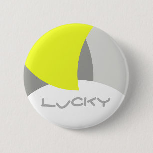 Abstract geel Geel Geel Wit Ronde Button 5,7 Cm