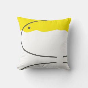 Abstract geel grijs-witminimalisme kussen