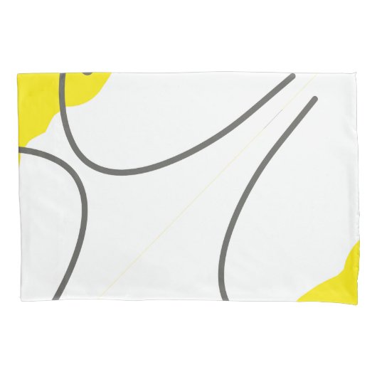 Abstract geel grijs-witminimalisme kussensloop (Voorkant)