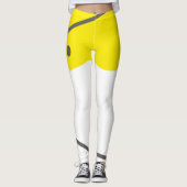 Abstract geel grijs-witminimalisme leggings (Voorkant)