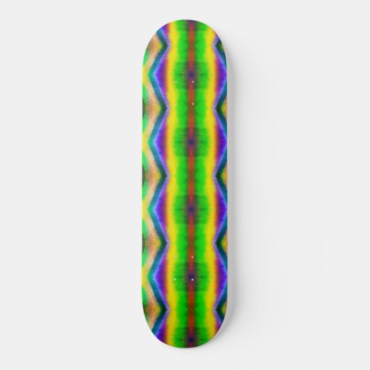 Abstract Geel Groen Blauw Rode Kaap Stripe Skateboard (Voorkant)