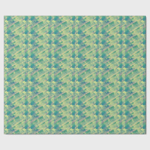 Abstract Geel Groen Paarse Patroon WrappingPaper Cadeaupapier