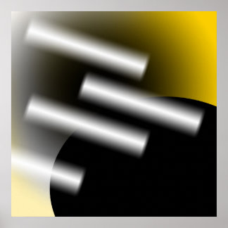Abstract Geel met Lichtstralen AP0005 Poster