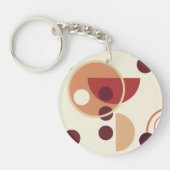 Abstract geelbeige bruine acrylSleutelhanger Sleutelhanger (Voorkant)