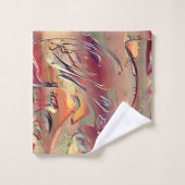 Abstract gekaard in zalm en rode gradiënt bad handdoek (Wasdoekje)