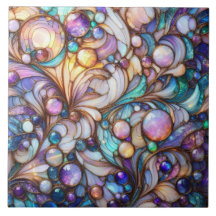 Abstract gekleurd glas in lood