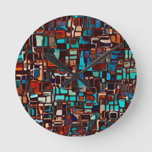 abstract gekleurd glas ronde klok