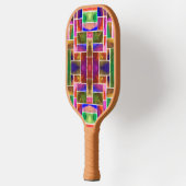 Abstract gekleurd glazen patroon pickleball paddle (Links)