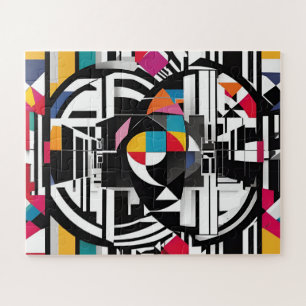 Abstract gekleurde moderne kunstzinnige dans legpuzzel