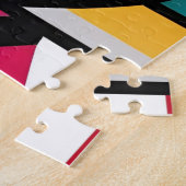 Abstract gekleurde moderne kunstzinnige dans legpuzzel (Zijkant)