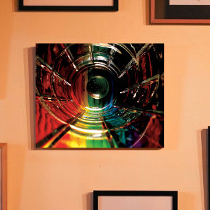 Abstract gekleurde potlood regenboog canvas afdruk