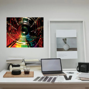 Abstract gekleurde potlood regenboog perfect poster