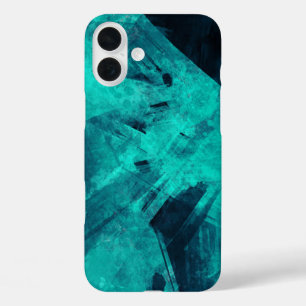 Abstract gekookte blauwe kunst iPhone 16 plus hoesje