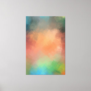 Abstract gele rode blauwblauwe rogen, modern, kleu canvas afdruk