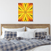 Abstract Gellow Brown Green Pattern Canvas afdrukk Afdruk (Insitu (Slaapkamer))