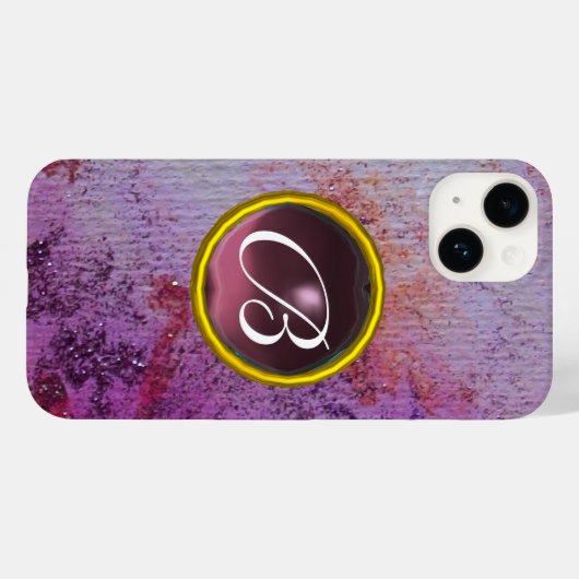 ABSTRACT GEM MONOGRAM paars Case-Mate iPhone Case (Achterkant (horizontaal))