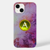 ABSTRACT GEM MONOGRAM paars geel Case-Mate iPhone Case (Achterkant)