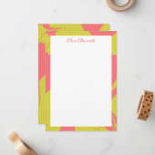 Abstract gemarmerd Art Coral Chartreuse, speciaal Notitiekaartje (Voorkant / Achterkant in situ)