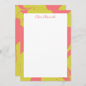 Abstract gemarmerd Art Coral Chartreuse, speciaal Notitiekaartje (Voorkant / Achterkant)