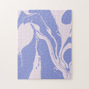 Abstract gemarmerd kunstwerk in lavendel en roze legpuzzel