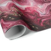 Abstract gemarmerd kunstwerk met Deep Red, Pink Cadeaupapier (Rol Hoek)