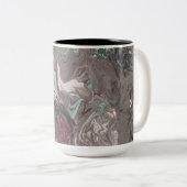 Abstract gemarmerd tweekleurige koffiemok (Voorkant rechts)