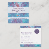 Abstract gemarmerde kleurstof, effect vierkante visitekaartje (Voorkant / Achterkant)