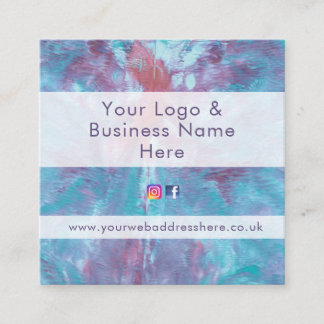 Abstract gemarmerde kleurstof, effect vierkante visitekaartje