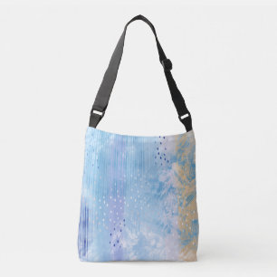 Abstract Gemengde Media Blauw Turquoise Geel Crossbody Tas