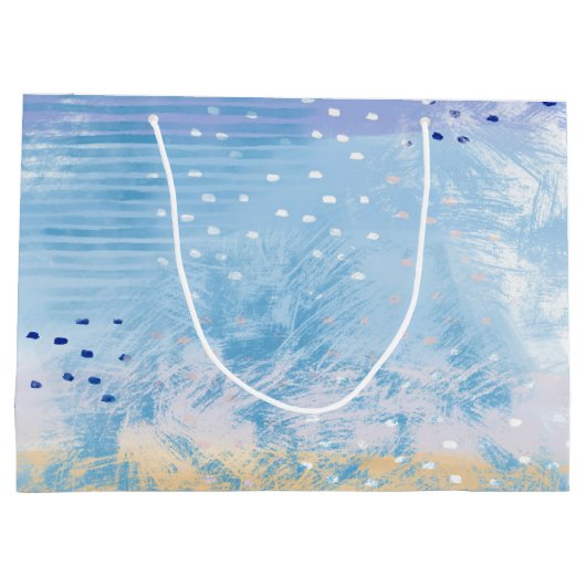 Abstract Gemengde Media Blauw Turquoise Geel Groot Cadeauzakje (Achterkant)