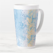 Abstract Gemengde Media Blauw Turquoise Geel Latte Mok (Rechterhoek)