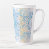 Abstract Gemengde Media Blauw Turquoise Geel Latte Mok (Rechts)