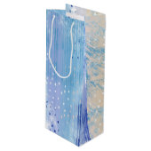 Abstract Gemengde Media Blauw Turquoise Geel Wijn Cadeautas (Voorkant Gekanteld)