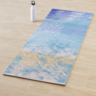 Abstract Gemengde Media Blauw Turquoise Geel Yogamat