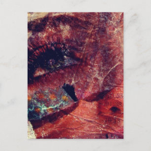 Abstract gemengde media gezicht briefkaart