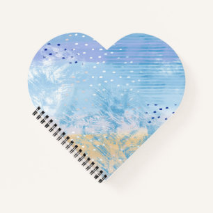 Abstract gemengde techniek blauw turquoise geel notitieboek
