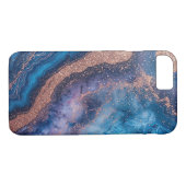 Abstract geode design met Rozen gouden accenten Case-Mate iPhone Case (Achterkant (Horizontaal))
