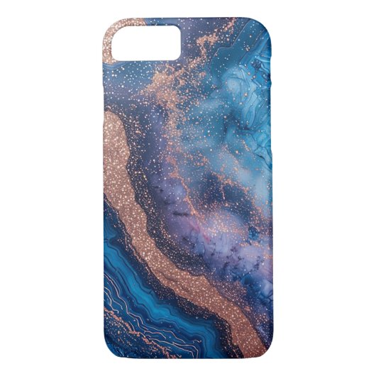 Abstract geode design met Rozen gouden accenten Case-Mate iPhone Case (Achterkant)