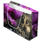 Abstract Geode Marbling Black Paars Uniek Groot Cadeauzakje (Voorkant Gekanteld)