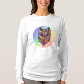 Abstract geomatrical cubic wolf art t-shirt (Voorkant)