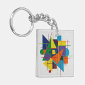 Abstract Geometric Art Sleutelhanger (Voorkant Links)