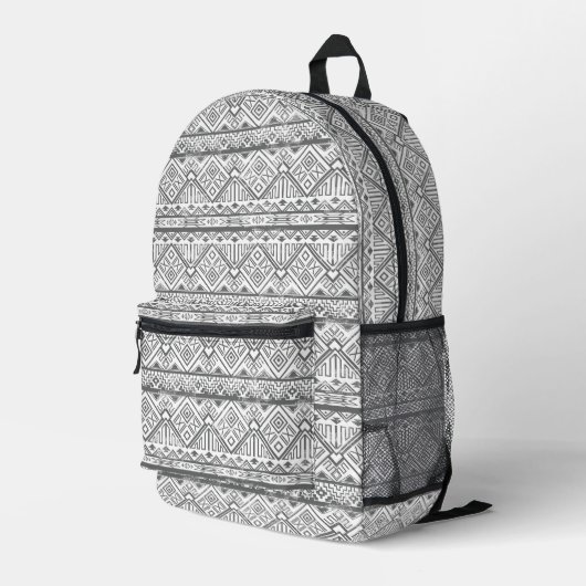 Abstract Geometric Aztec Pattern Bedrukte Rugzak (Achterkant Hoek Rechts)