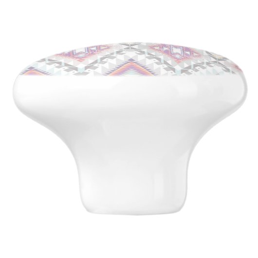 Abstract Geometric Aztec Pattern Keramische Knop (Zijkant)