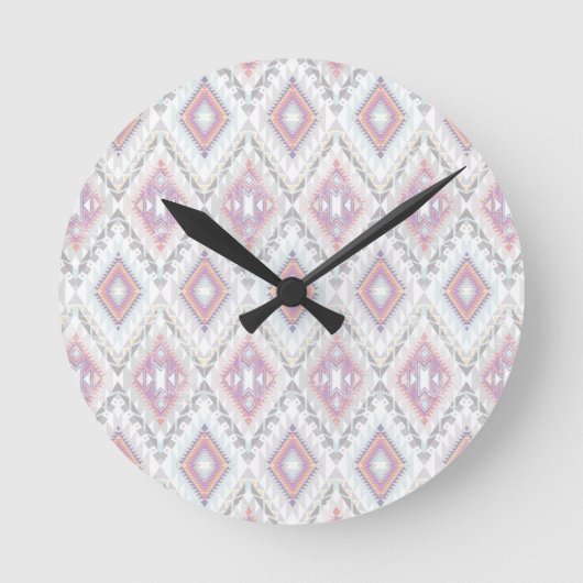 Abstract Geometric Aztec Pattern Ronde Klok (Voorkant)