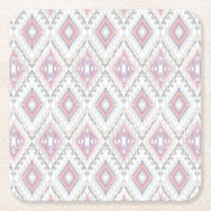 Abstract Geometric Aztec Pattern Vierkante Kartonnen Onderzetter