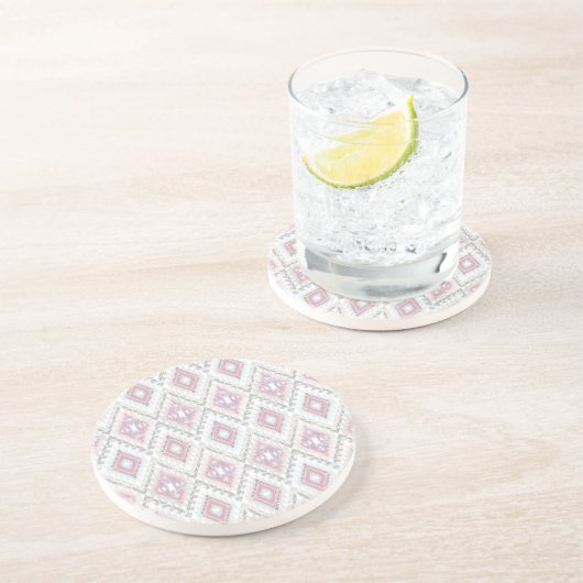 Abstract Geometric Aztec Pattern Zandsteen Onderzetter (Zijkant)